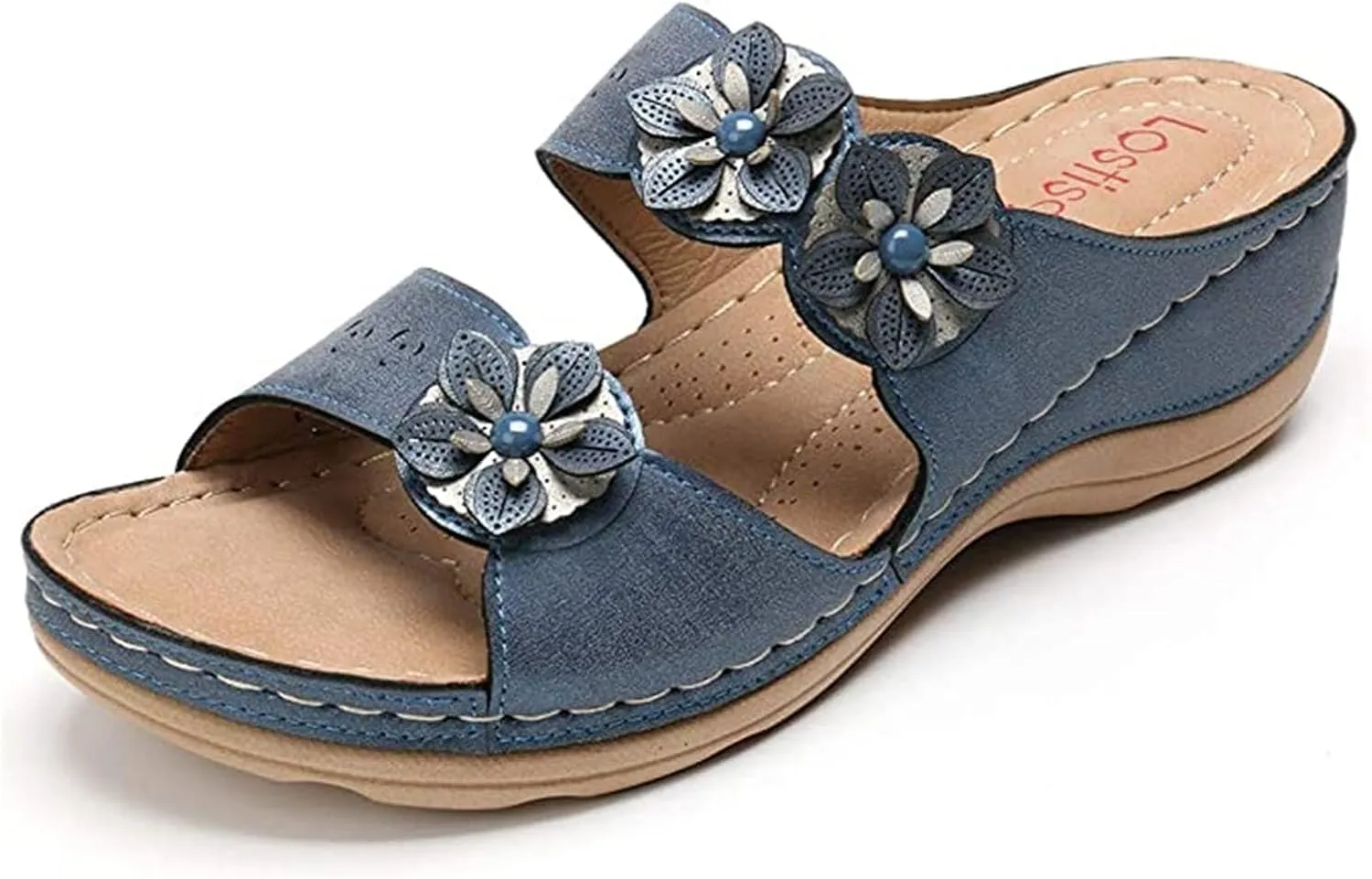 Ladmiple Womens Casual Dressy Fashion Orthopedic Flip Flops with Arch Support Comfy Roman Open Toe Slip On Slipper Shoes