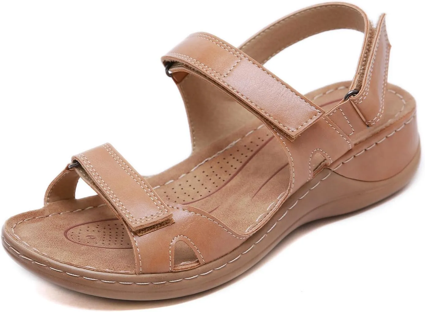 Ladmiple Womens Sandals Comfortable Causal Summer Flip Flops Arch Support Beach Roman Open Toe Orthopedic Wedge Sandal