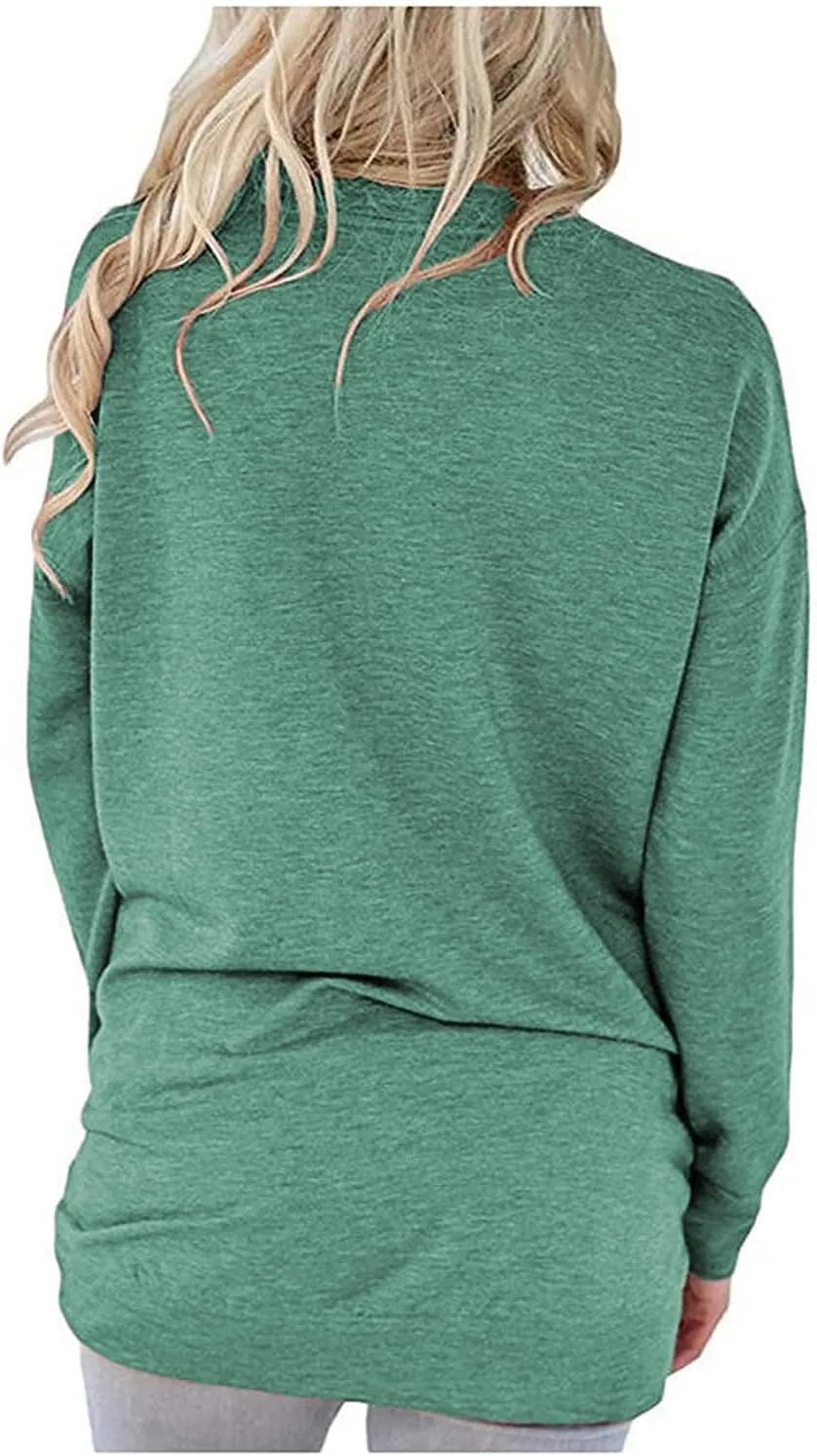LaLaLa Women's Casual Loose Fit Tunic Tops Long Sleeve Comfy Sweatshirts Pullover T-Shirts Blouses