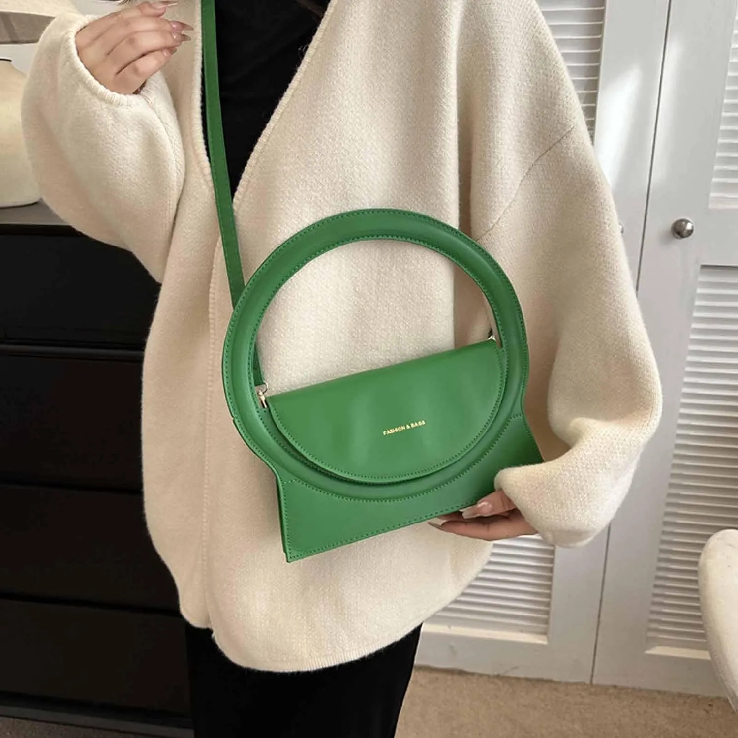 LAPRBY Women's Y2k Retro Top Handle Hobo Bag PU Leather Crossbody Shoulder Bag Handbag Purse Totes Satchels Trendy