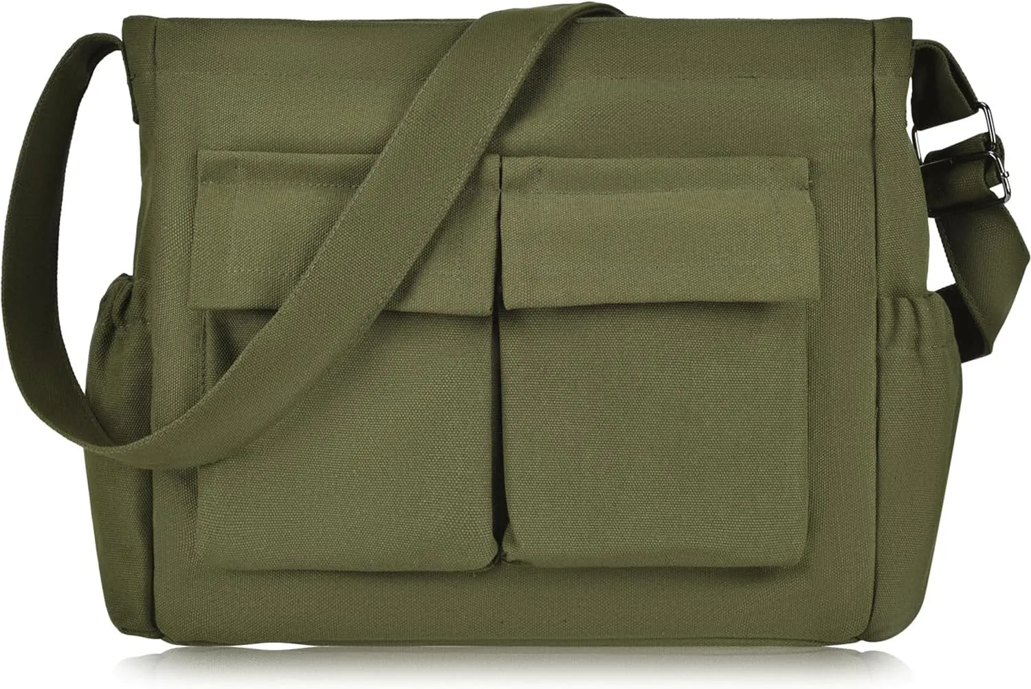 Large Vintage Canvas Messenger Shoulder Bag for Women Men Messenger bag Travel Crossbody Bag with Multiple Pockets