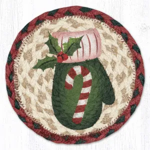 LC-875 Candy Cane Mitten 7" Trivet