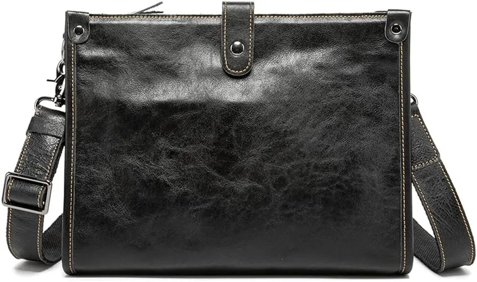 Leather Shoulder Bag for Men Leather Briefcase Bag Business Clutch Bags Envelope Bag Men Crossbody Bags