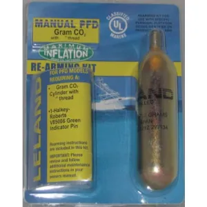 Leland 24 Gram CO2 Cartridge 1/2" Thread Manual PFD Re-Arming Kit