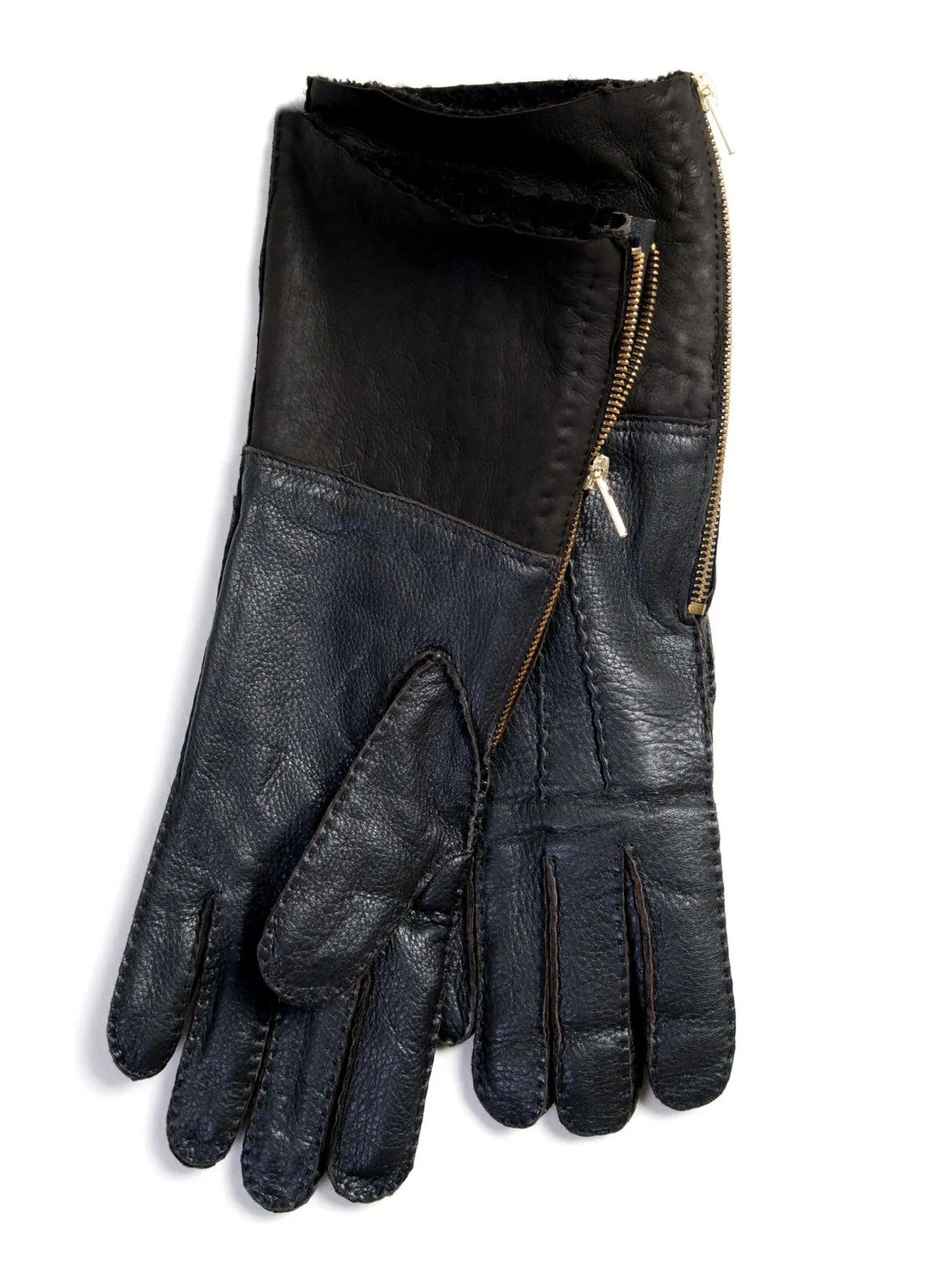 LEONARD | Deerskin Racer Long Glove | Marron