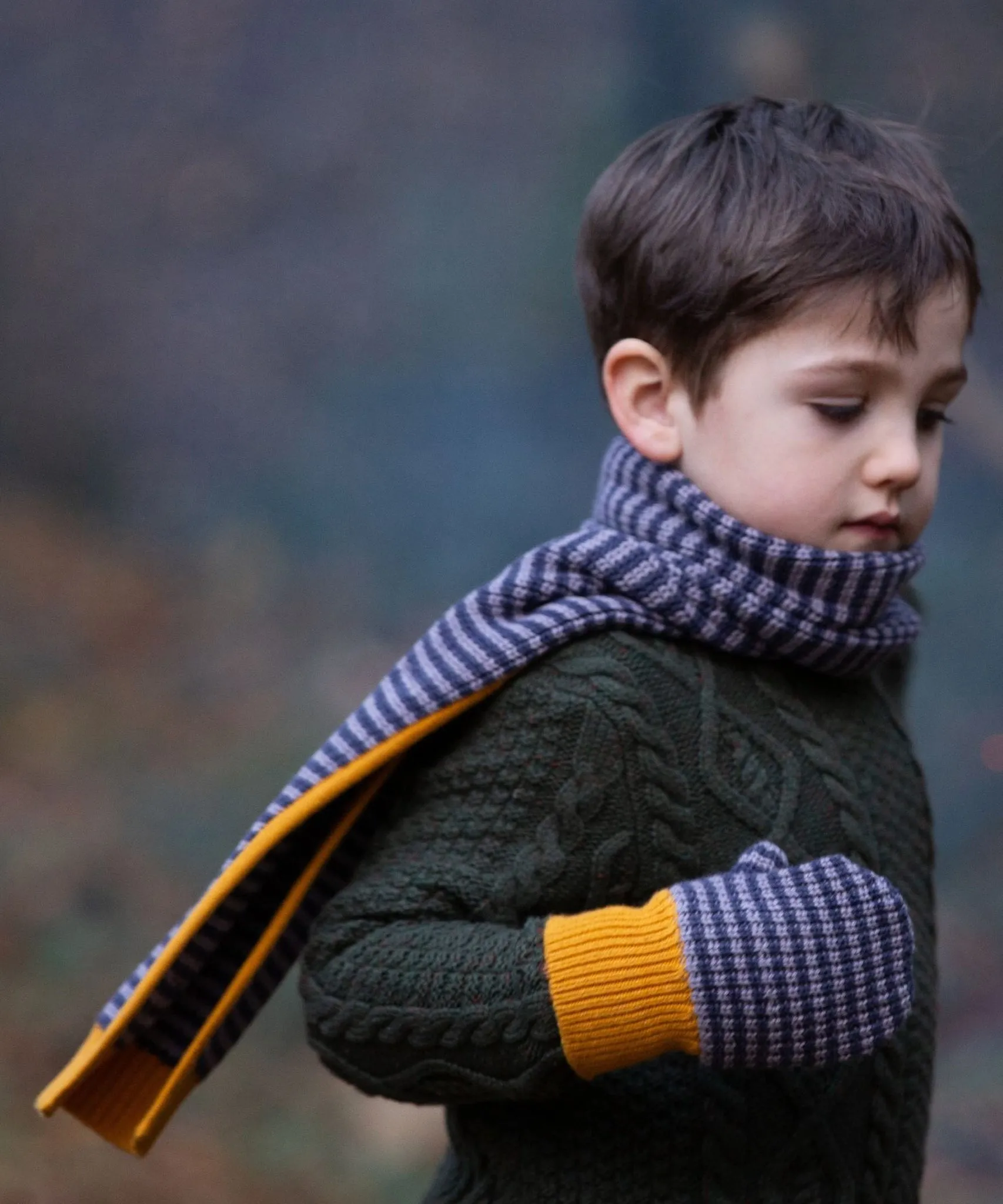 Cozy LGR Dreamy Blue Striped Knit Mittens - Warm & Stylish Winter Accessories