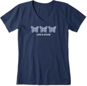 Life is Good Women's Crusher Tee Shirt, Short Sleeve Cotton Graphic T-Shirts, Tie Dye Butterfly