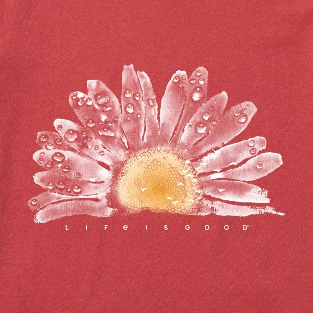 Life is Good Women's Crusher Tee, Short Sleeve Cotton Graphic T-Shirts, Watercolor Daisy Birds