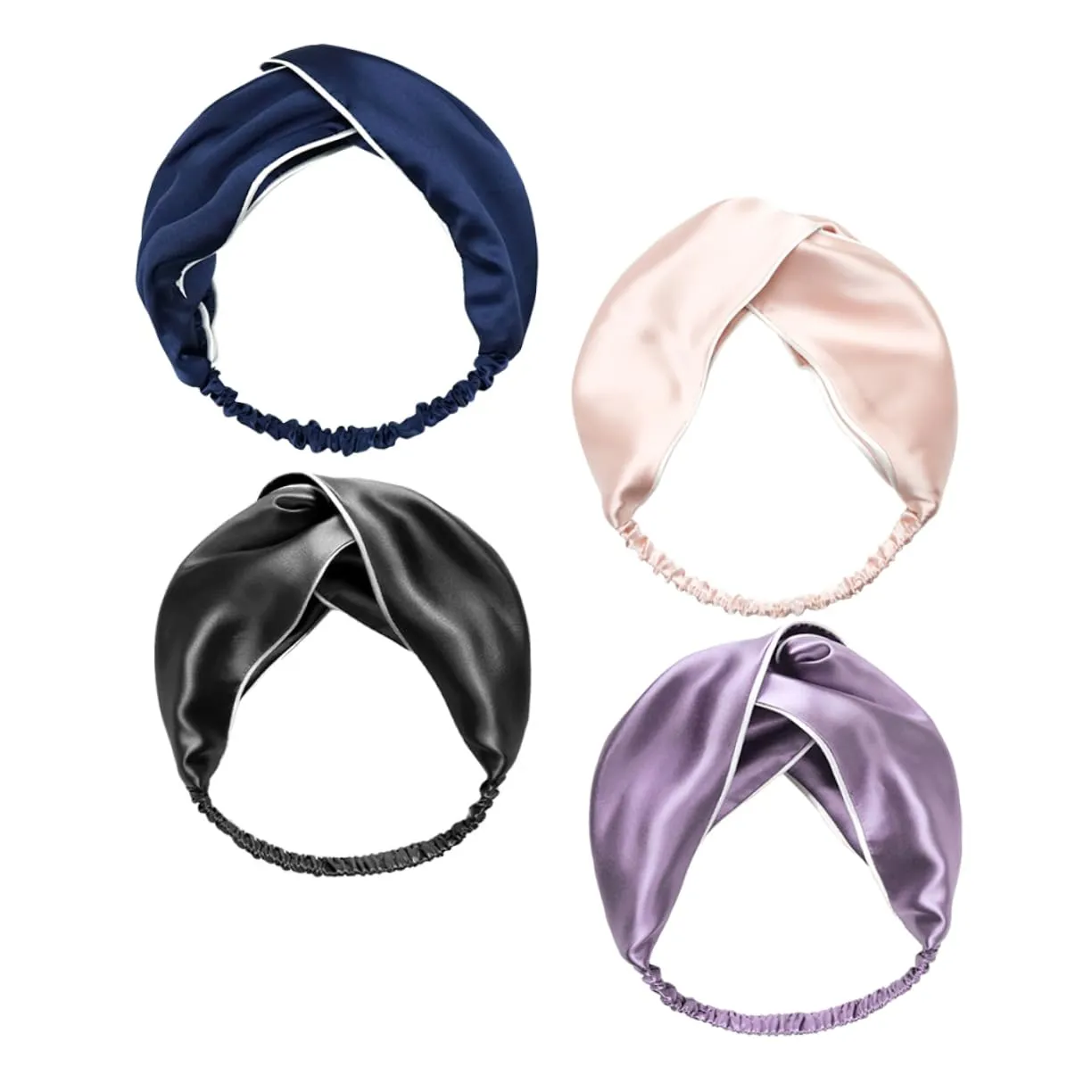 LIFKOME 4Pcs Cross Knotted Elastic Hairbands for Women Multi Use Yoga Headwear Wide Brimmed Headbands for Face Washing and