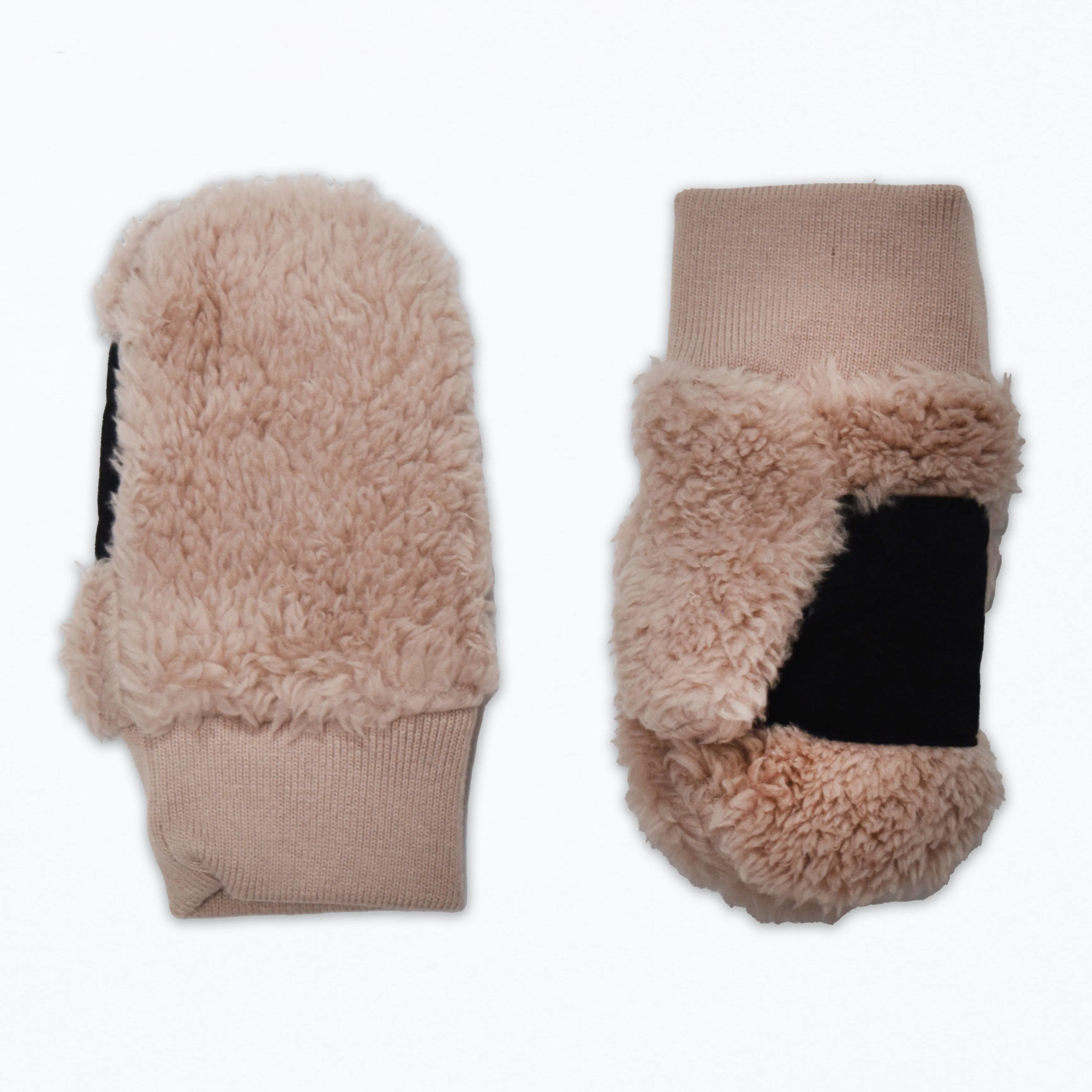 Little Girl's Pink Shadow Plush Mittens