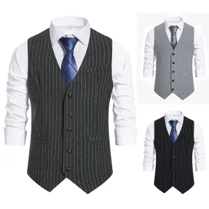 Livingstone - Dark Academia Business Suit Vest Blazer V-Neck Slim Fit