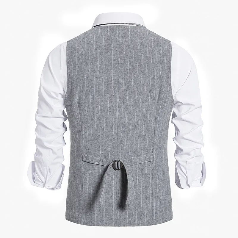 Livingstone - Dark Academia Business Suit Vest Blazer V-Neck Slim Fit