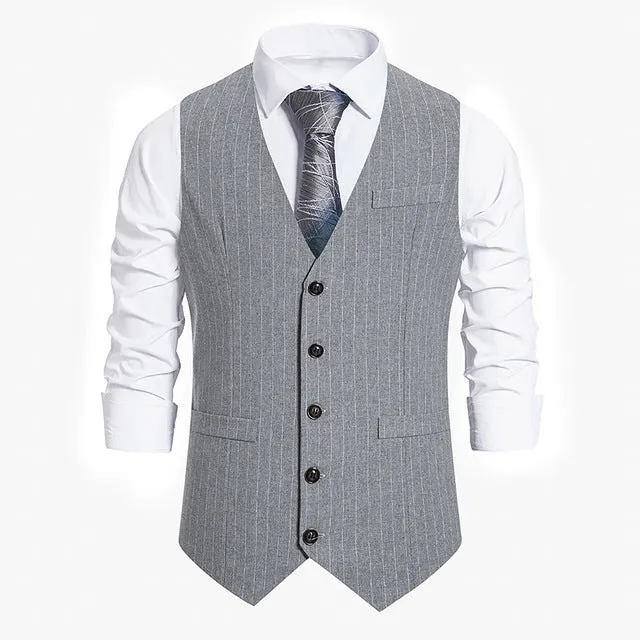 Livingstone - Dark Academia Business Suit Vest Blazer V-Neck Slim Fit