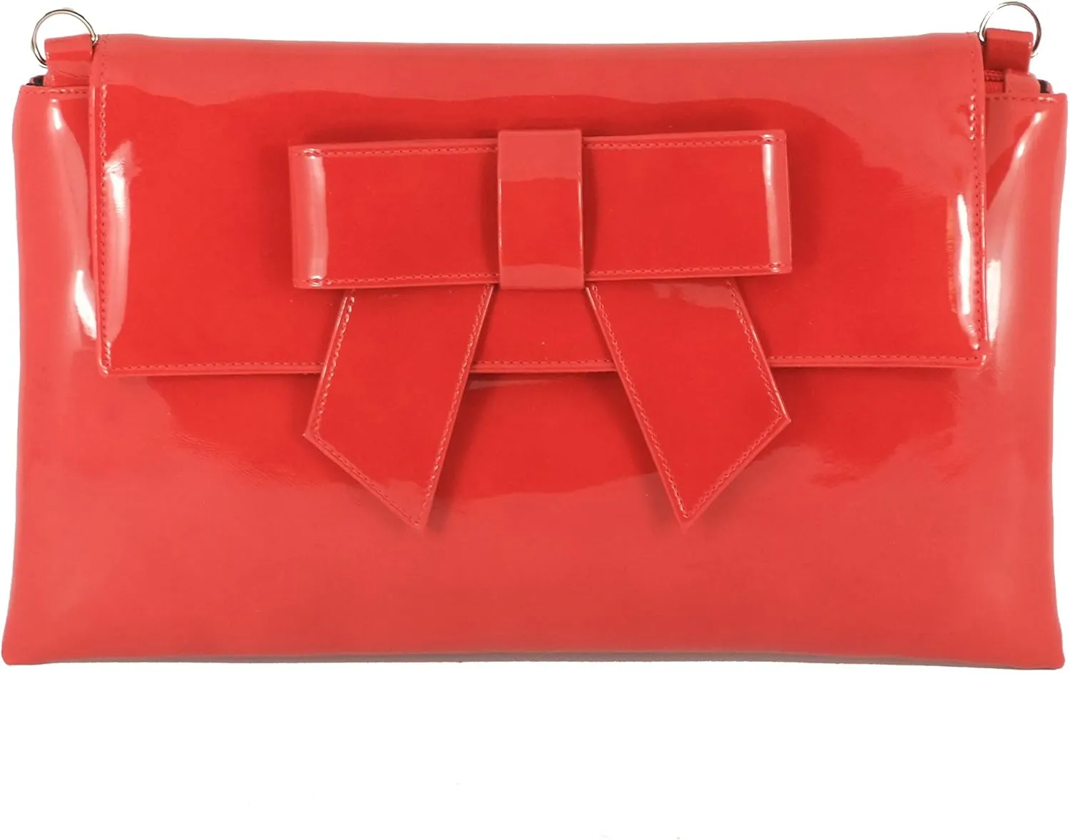 LONI Womens Clutch Bag Shoulder Bag Wristlet in Patent Faux Leather