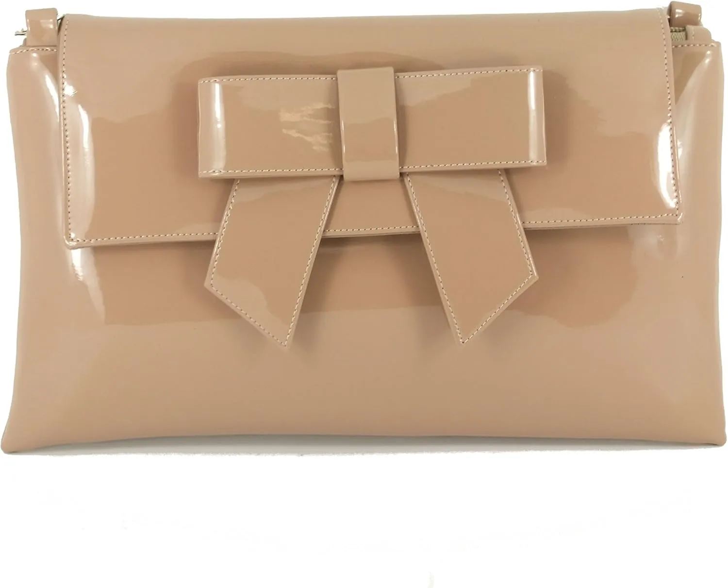 LONI Womens Clutch Bag Shoulder Bag Wristlet in Patent Faux Leather