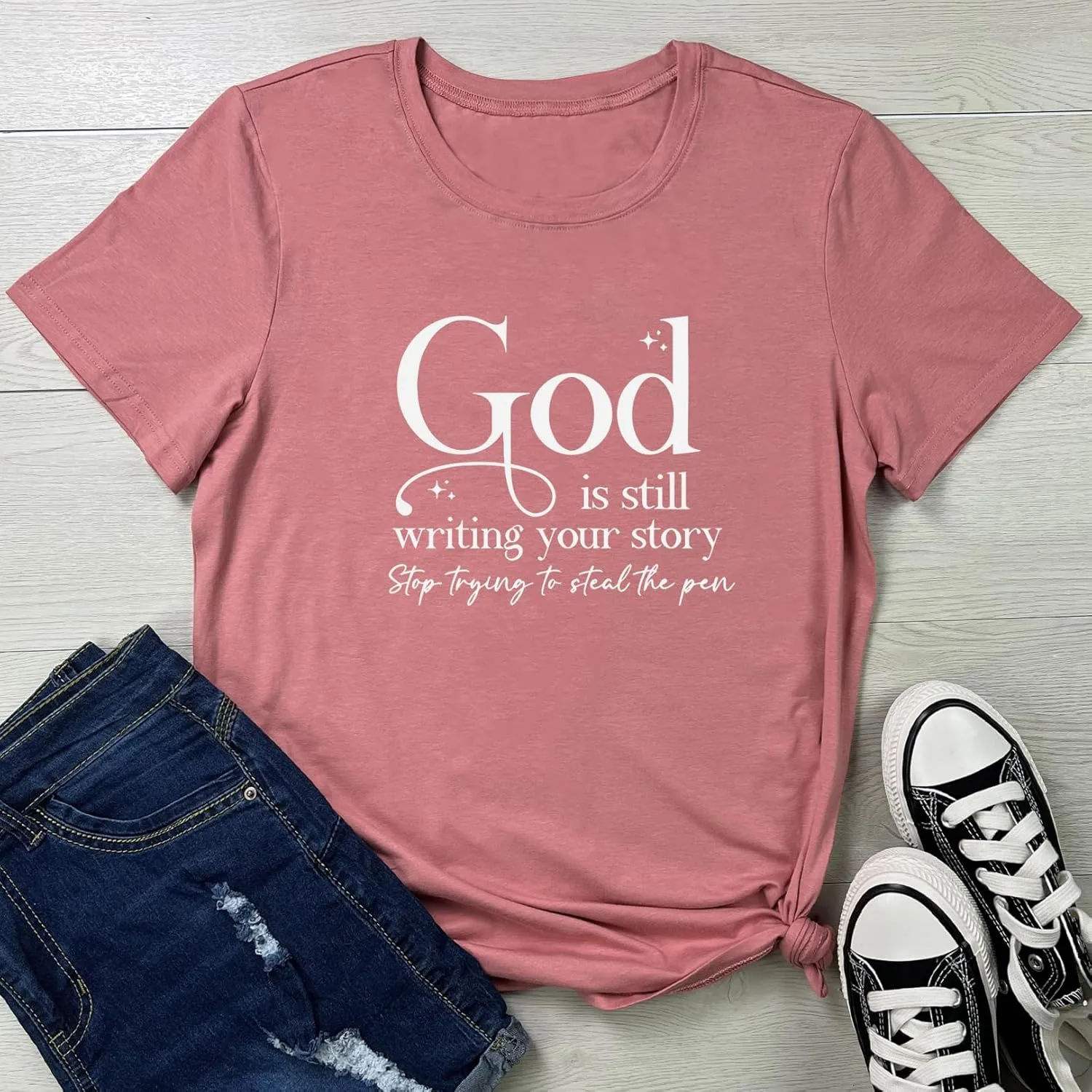 LOOKFACE Womens God is Still T Shirt Comfy Tops Graphic Tees