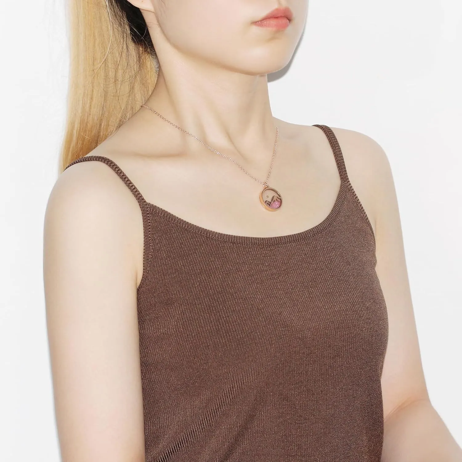 Luminous Glow Mountain and Mustard Seed Pendant Necklace | Hyposensitization Inspirational Christian Glow Jewelry for Women Hope Faith Moves Mountains YA5070