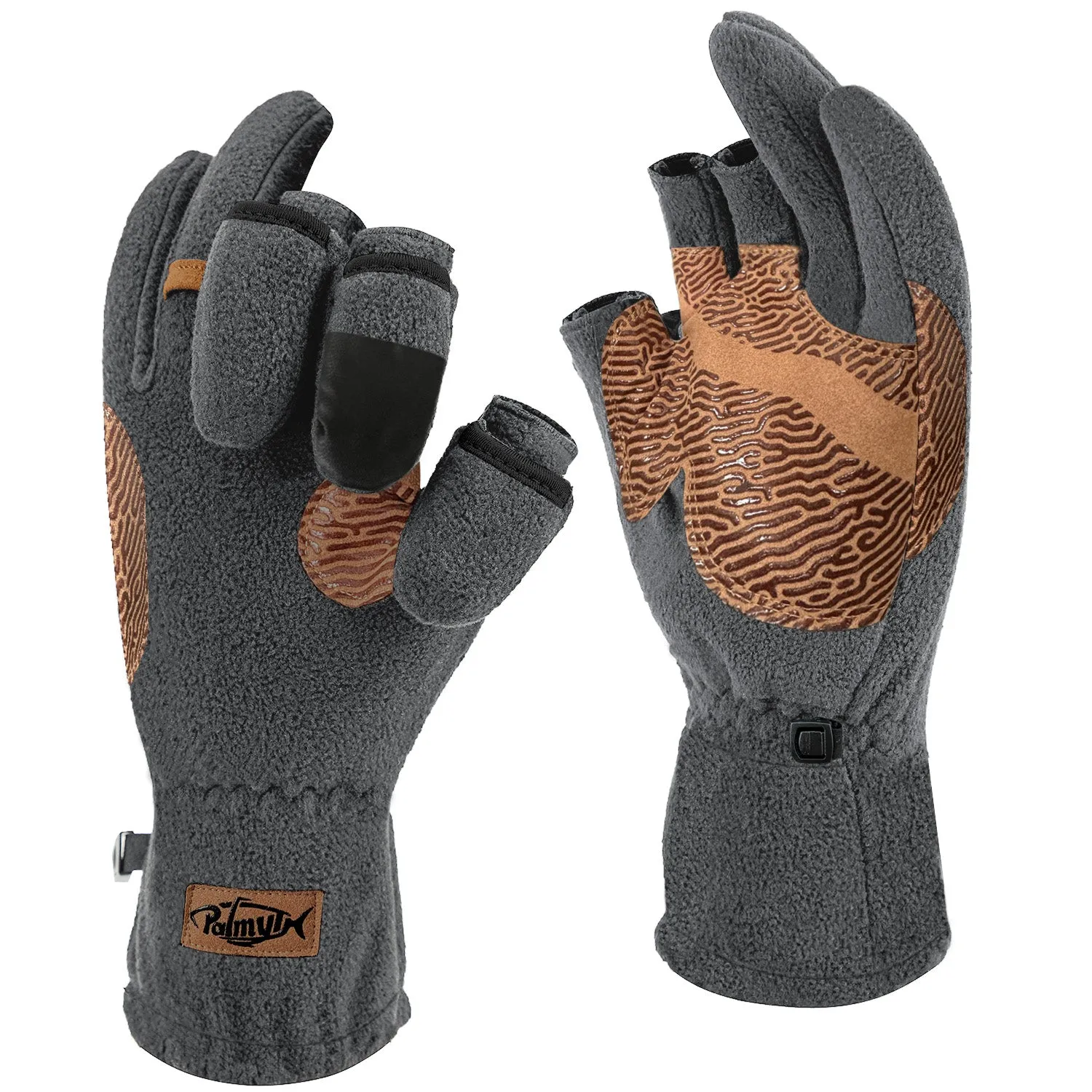 Magnets Convert Fleece Gloves 3 Cut Fingers