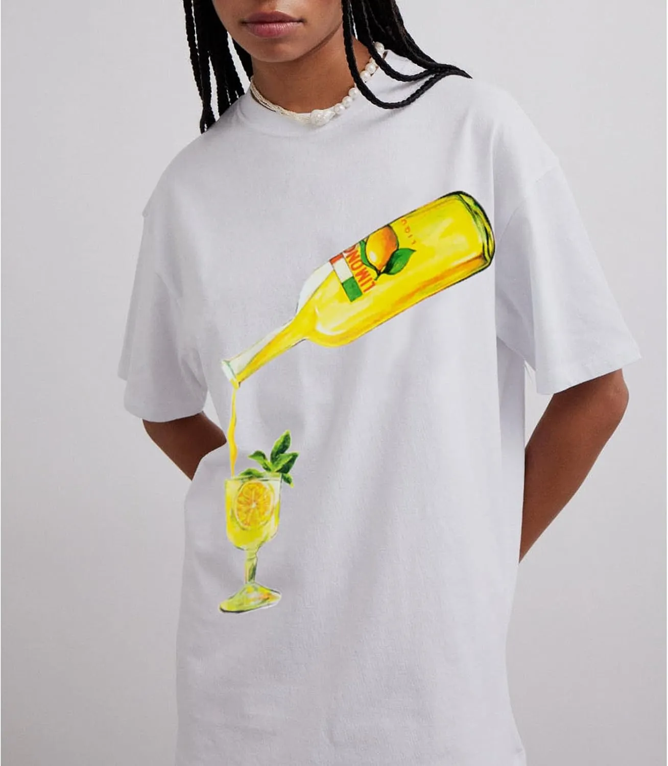 Meiweileya Womens Oversized Cute Graphic Y2k Tees Fruit Print Tee Letter Aesthetic Tee