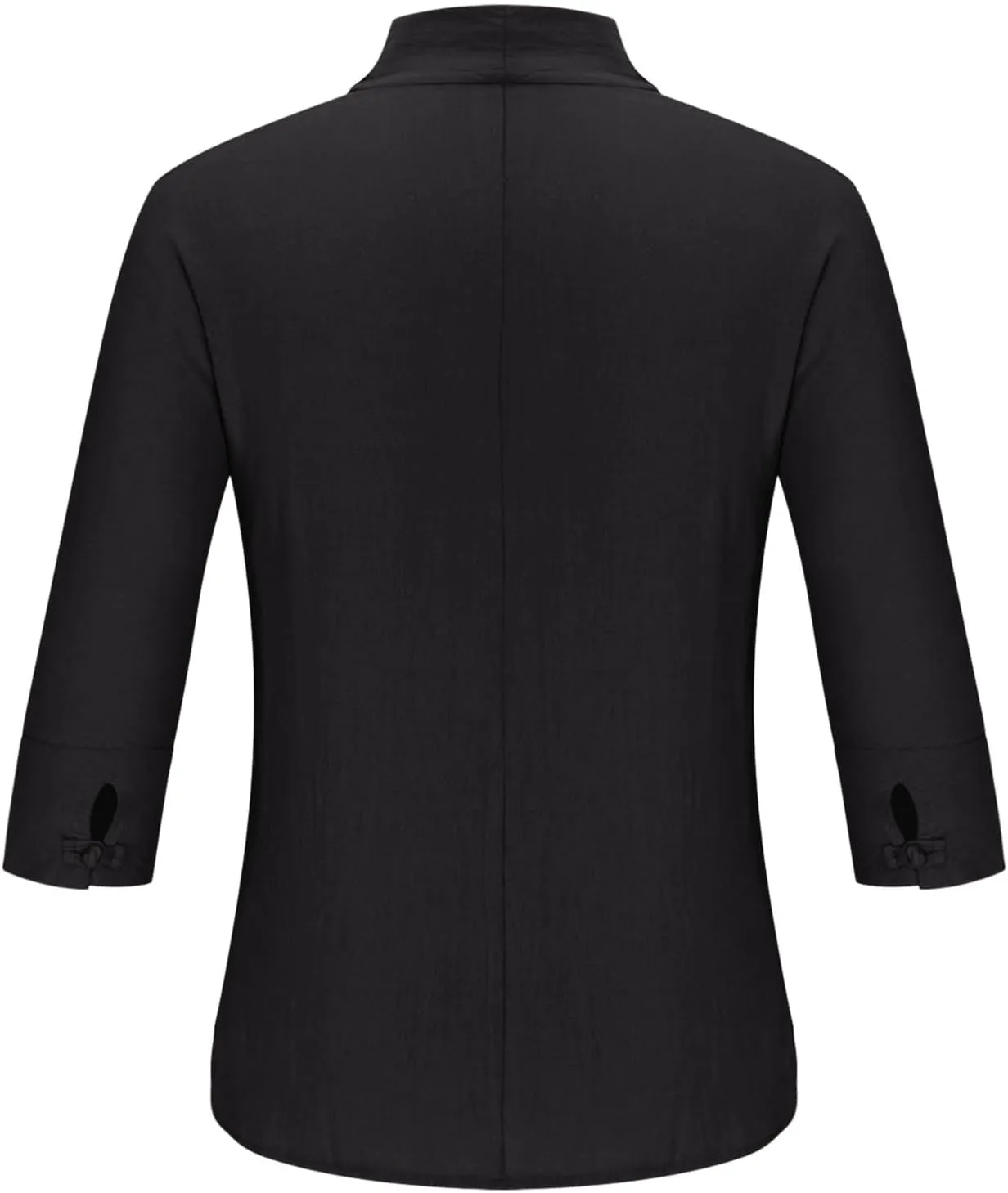 Men 3/4 Sleeve Cotton Linen Top Wrap V Neck Hipster Shirts Loose Fit Beach Hippie Tunic Yoga Tops Big and Tall