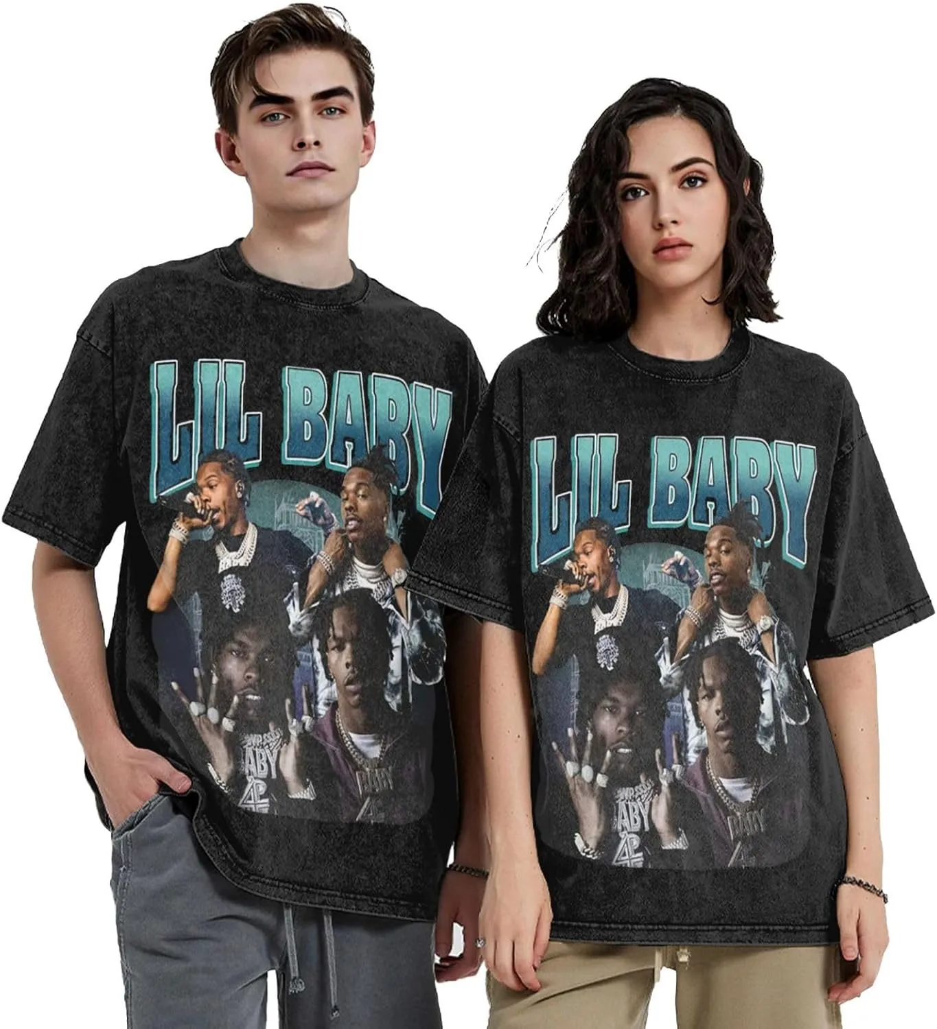 Men Vintage Oversized Drop Shoulder Novelty T Shirts Loose Wash Solid Tees Tops