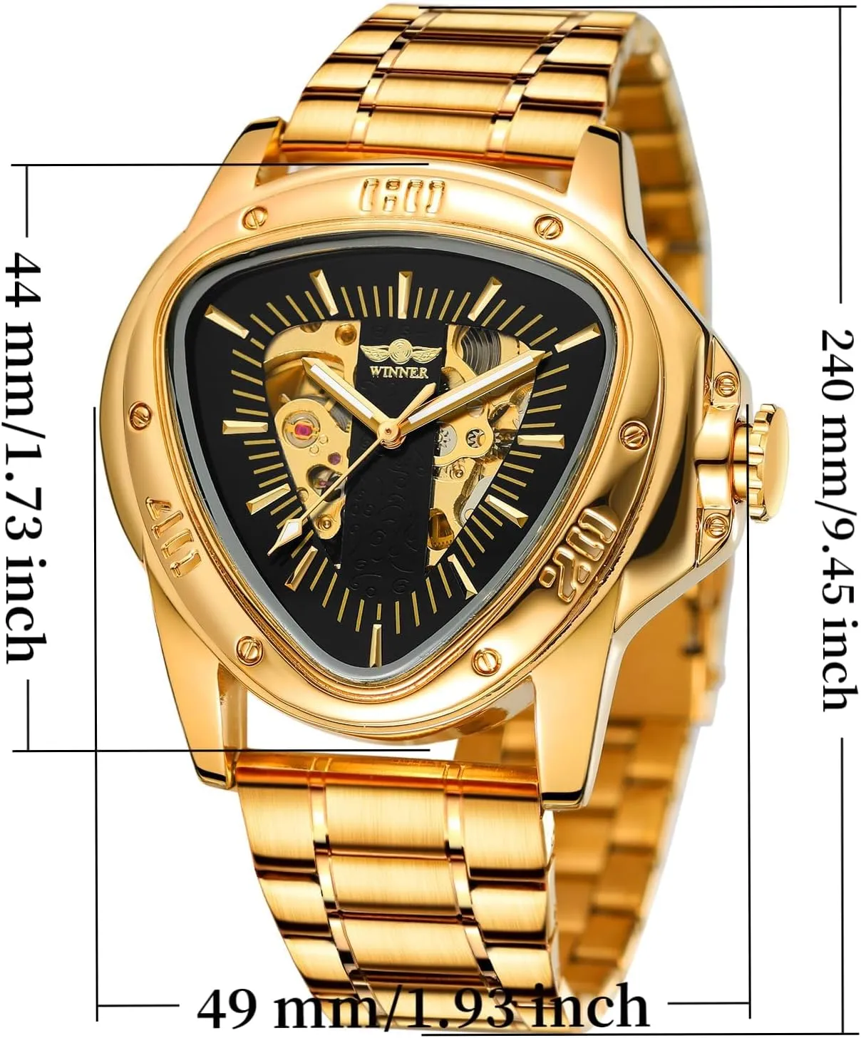 Men's Automatic Watches for Men Luxury Top Brand Hollow Triangle Male Mechanical Wristwatches Skeleton Waterproof