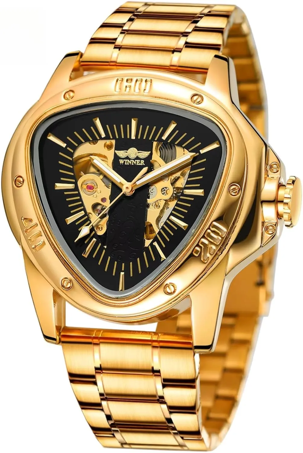 Men's Automatic Watches for Men Luxury Top Brand Hollow Triangle Male Mechanical Wristwatches Skeleton Waterproof
