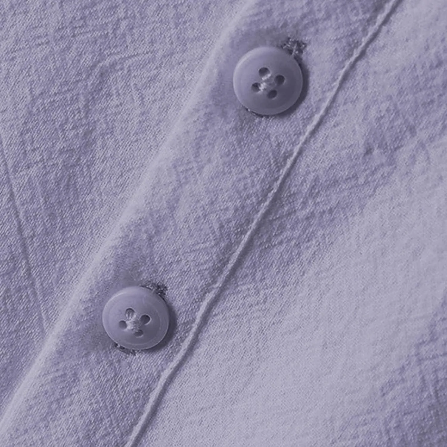 Mens Cotton Linen Henley Shirts 3/4 Sleeve Casual Summer Beach Hippie T-Shirt Collarless Vacation Tops with Pocket