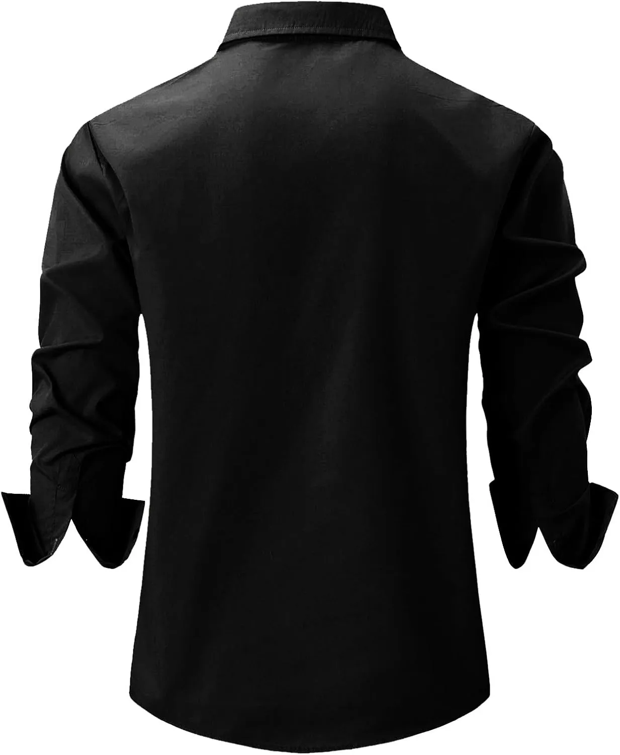 Mens Dress Shirts Long Sleeve Button Down Casual Solid Formal Business Regular Fit Collar Work Shirt with Pocket