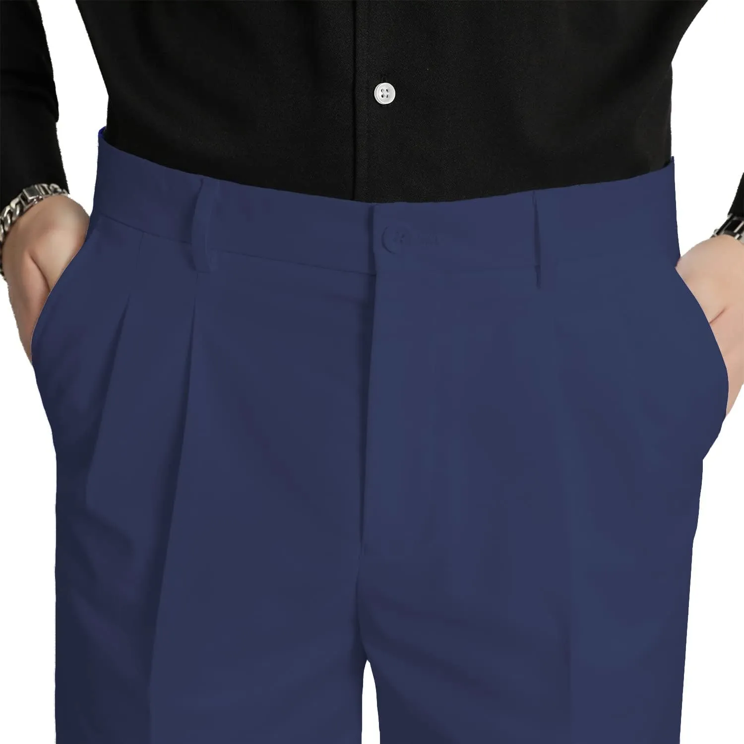 Men's Flat Front Pleat Dress Shorts for Golf, Casual and Formal Wear 9" Inseam (Order One Size Up)