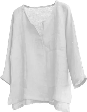 Mens Long Sleeve Henley Shirt Cotton Linen Beach Yoga Loose Fit T Shirts Summer Casual V Neck Hippie Baggy Tunic Tops Tees