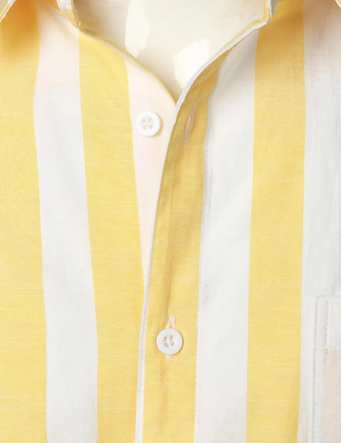 Men's Summer Casual Cotton Linen Striped Shirt Button Down Short Sleeve Shirts