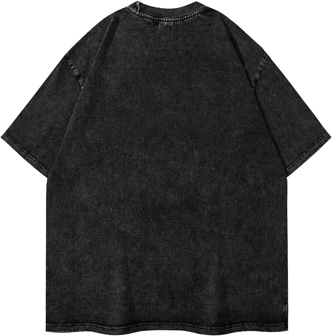 Men's Vintage Oversized Drop Shoulder Fashion T Shirt Loose Wash Solid Tees Tops