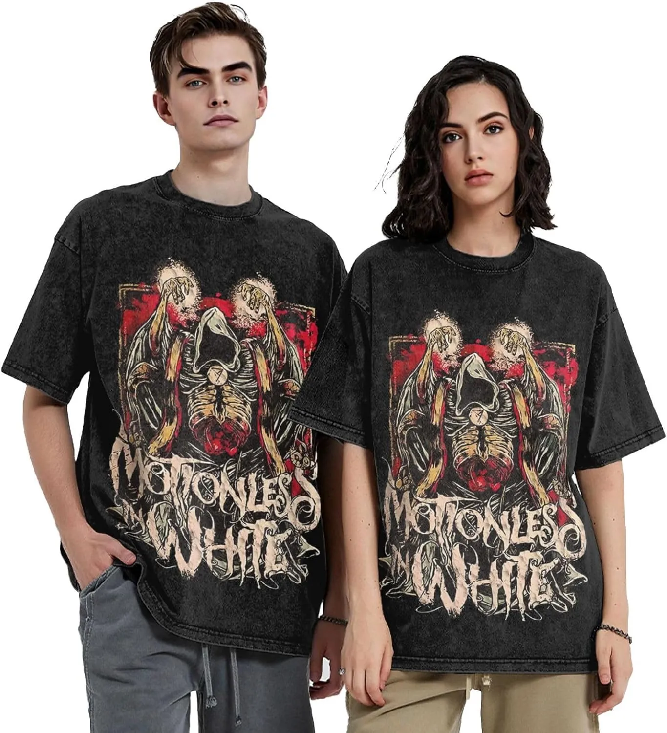 Men's Vintage Oversized Drop Shoulder Fashion T Shirt Loose Wash Solid Tees Tops