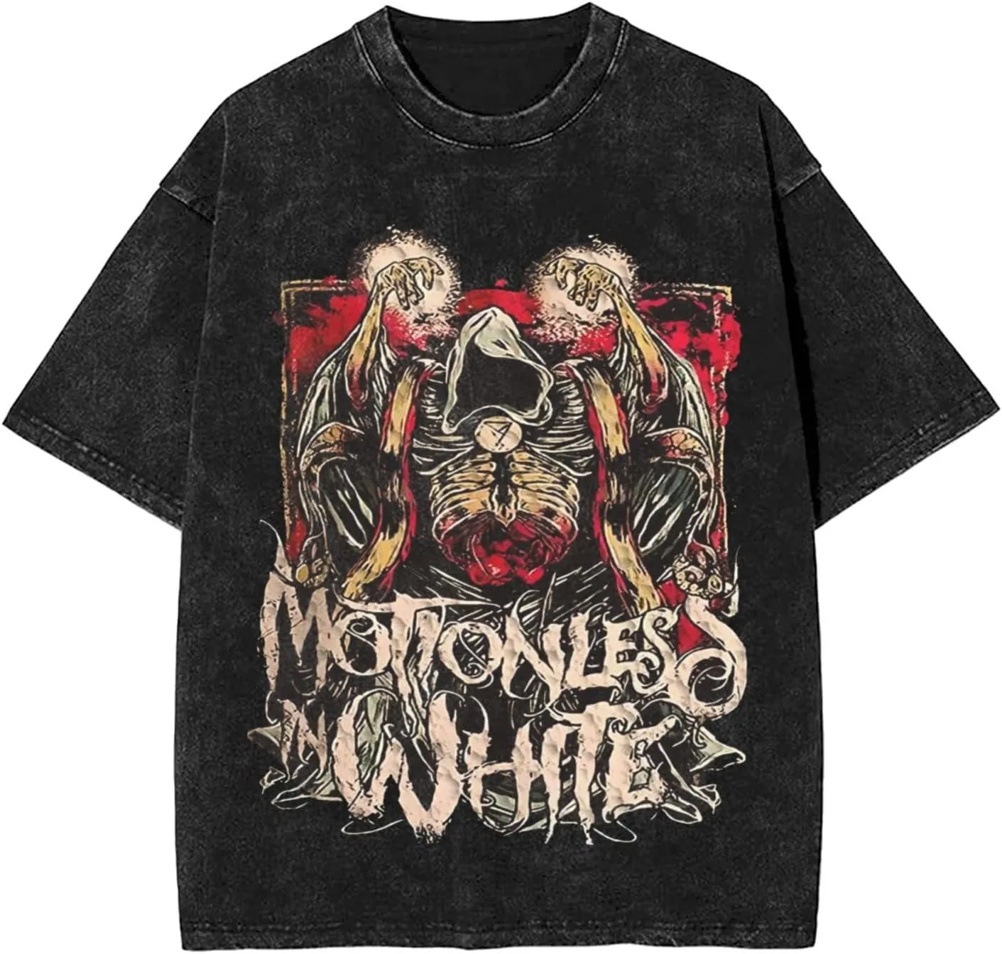 Men's Vintage Oversized Drop Shoulder Fashion T Shirt Loose Wash Solid Tees Tops