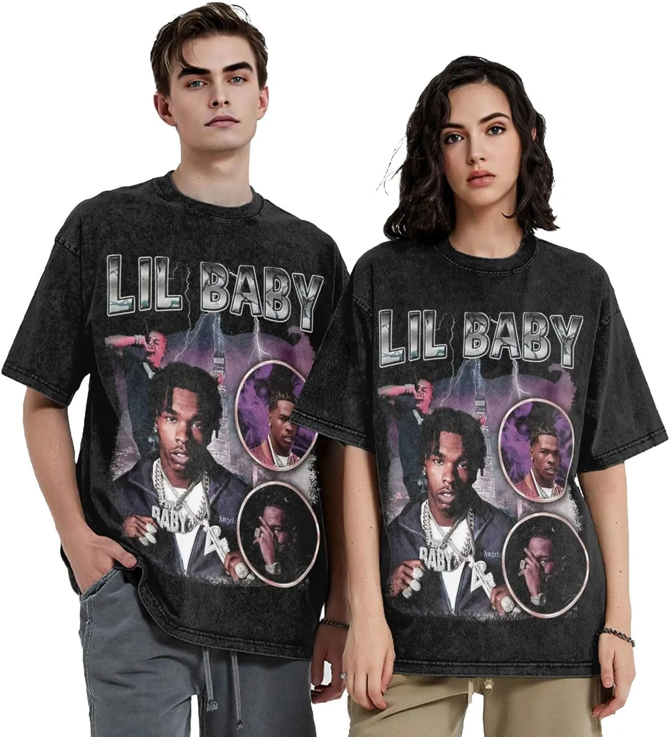 Men's Vintage Oversized Drop Shoulder Fashion T-Shirts Loose Wash Solid Tees Tops