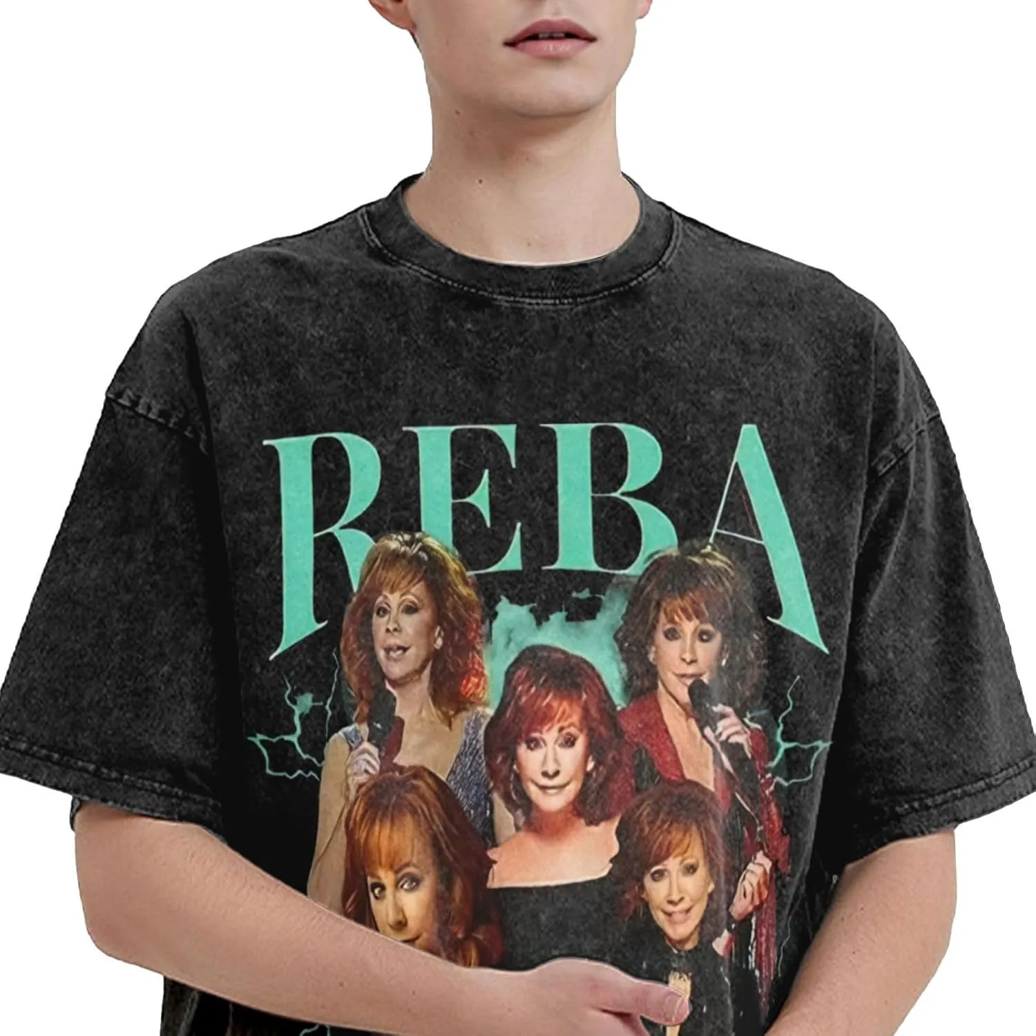 Men's Vintage Oversized Drop Shoulder Novelty T Shirts Loose Wash Solid Tees Tops