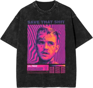 Mens Vintage Oversized Funny Drop Shoulder T-Shirt Loose Tees Tops