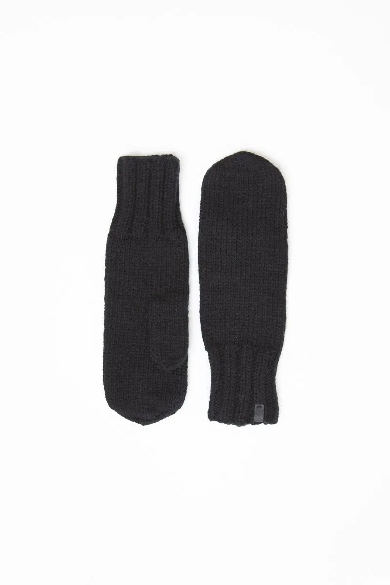 Merino Handknit Mittens in Black