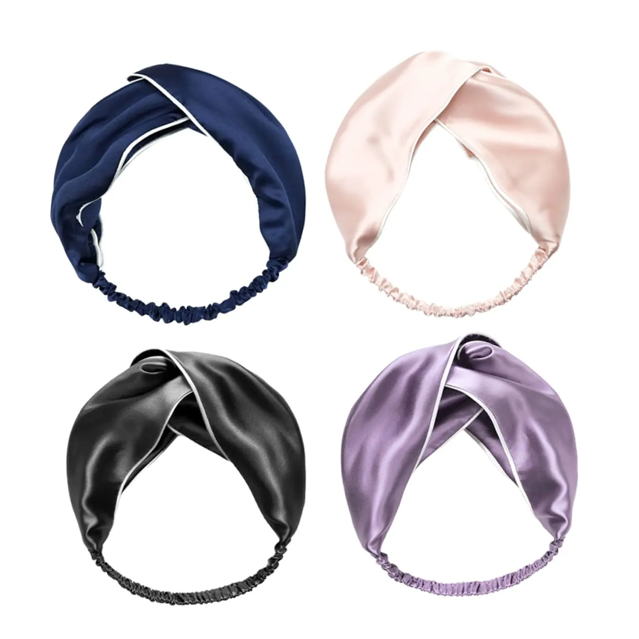 Mikinona Elastic Twisted Headband Spa Headband Purple Silk Hair Band Random Color