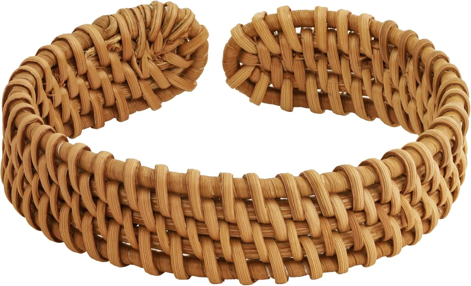 MINACHI Rattan Bracelet for Women, Handmade Lightweight Straw Wicker Braid Cuff Bangle, Adjustable Bohemian Woven Chunky Wrist Jewelry
