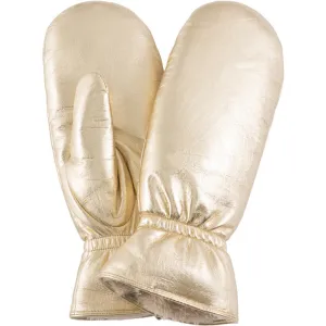 Mittens in soft leather quality / 14896 - Gold Metallic