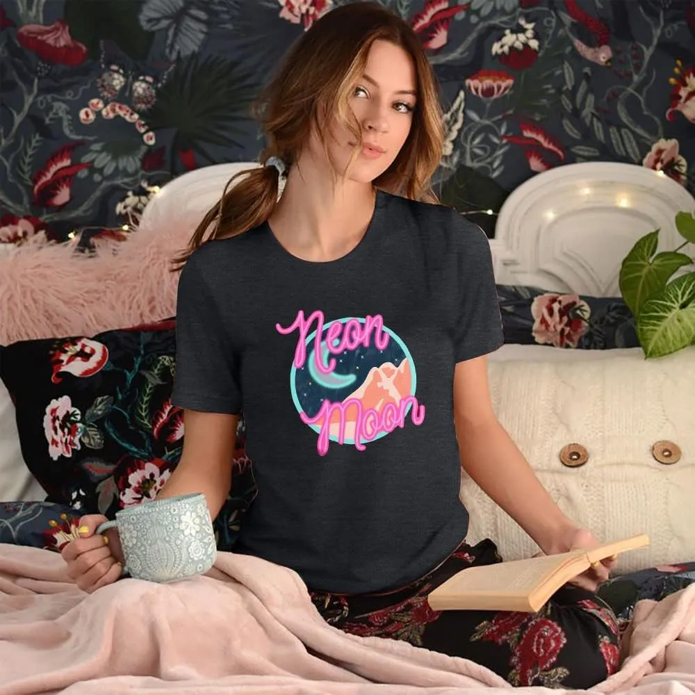 Neon Moon Shirt Women Country Music T Shirts Neon Shirts Western Graphic Tees Funny Summer Moon Stars Concert Tops
