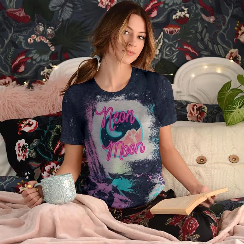 Neon Moon Shirt Women Country Music T Shirts Neon Shirts Western Graphic Tees Funny Summer Moon Stars Concert Tops