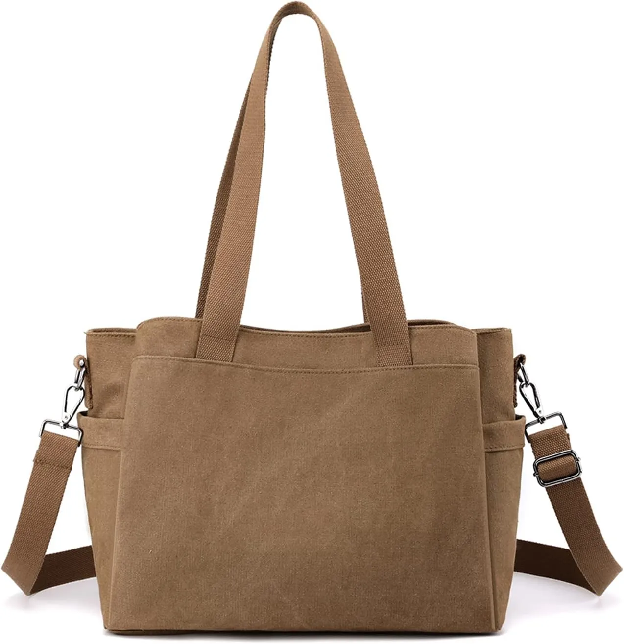 NICOLE & DORIS Canvas Tote Bags for Women Large Shoulder Bag Ladies Hobo Bag Multi Pocket Handbag Satchel Bag