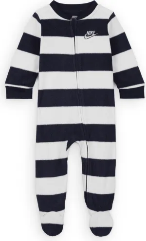 NIKE KID'S MICROFLEECED FOOTED NAVY/WHITE COVERALL
