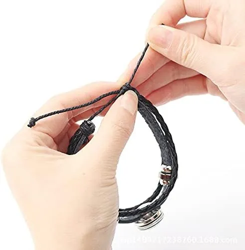 NIQIPOK Zodiac Signs Spirit Bracelet For Women Men Glow in the Dark Zodiac Leather Multilayer Adjustable Handmade Woven Wristband Bracelet Jewelry Jewelry Gift for Constellation Lover
