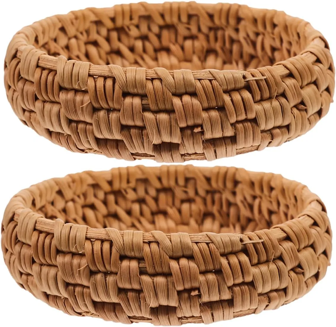NOLITOY 2pcs Vintage Rattan Bracelets Handwoven Wooden Braided Wristband for Women Trendy Ethnic Boho Style Lightweight Comfortable