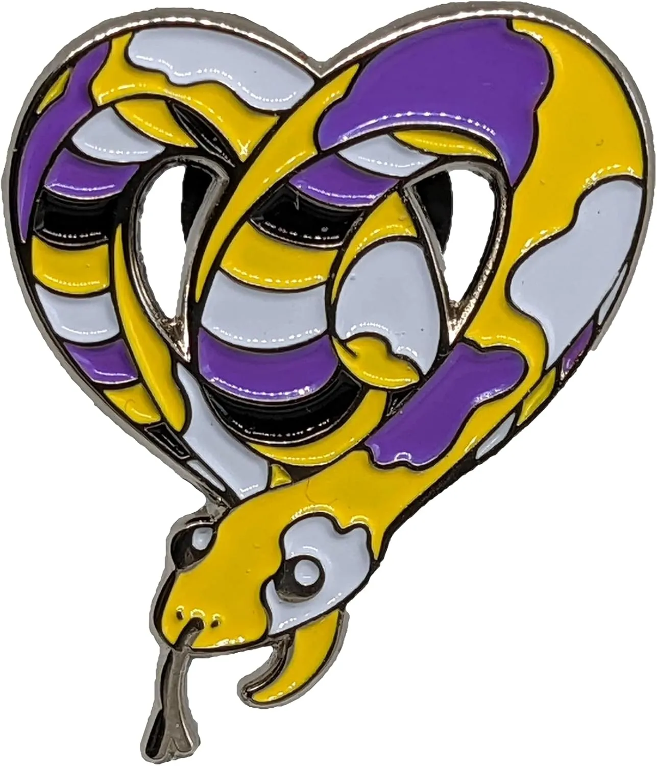Nonbinary Gender Snek Enamel Pin Enby Pride Flag | LGBTQ  Subtle Pride Jewelry for Non-Binary Folx