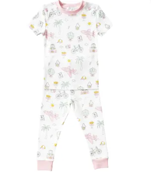 Noomie Pink Travel Two Piece Pajamas